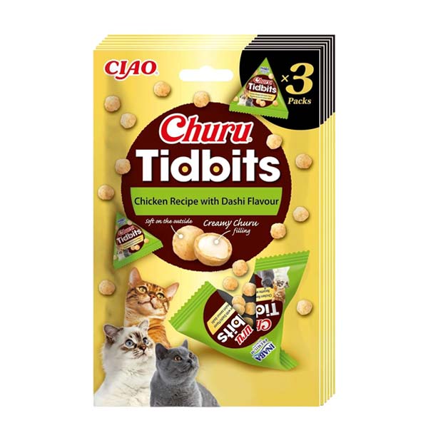 Churu CAT Tidbits Receta de Pollo con sabor Dashi 6x(3p)
