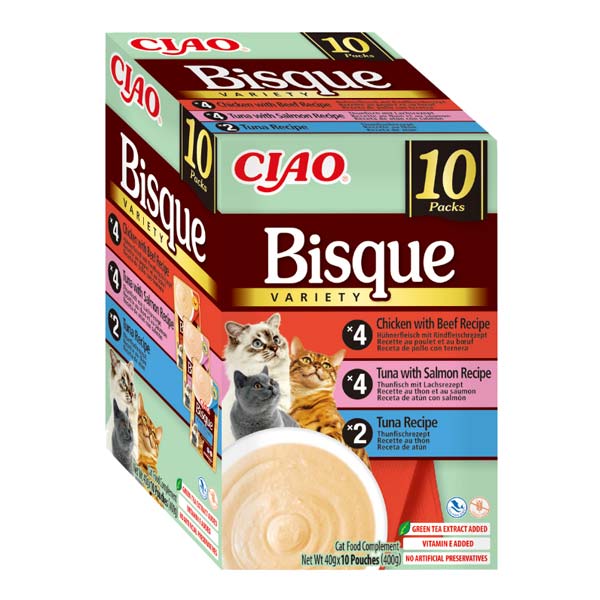 Churu CAT BISQUE Multipack Buey,Salmón y Atún (10x40)