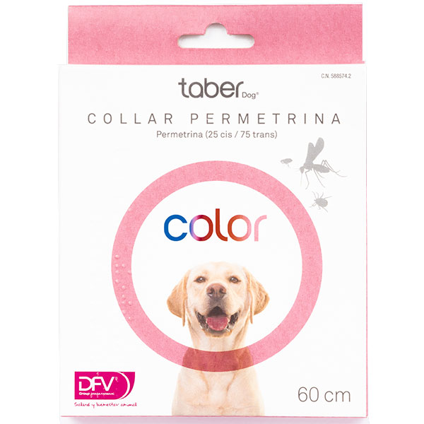 TABERDOG COLLAR PERMETRINA ROSA 60cm