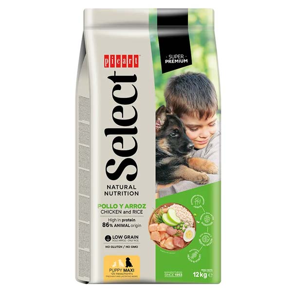 SELECT MAXI PUPPY Pollo y arroz 12KG