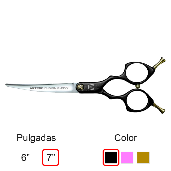 ARTERO TIJERAS FUSION CURVY BLACK 7"