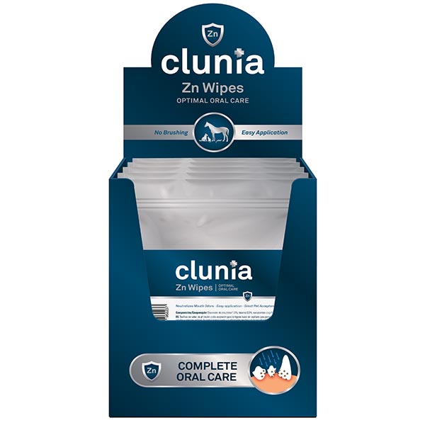 CLUNIA Zn Wipes Display – 20 Bolsas de 10 Toallitas