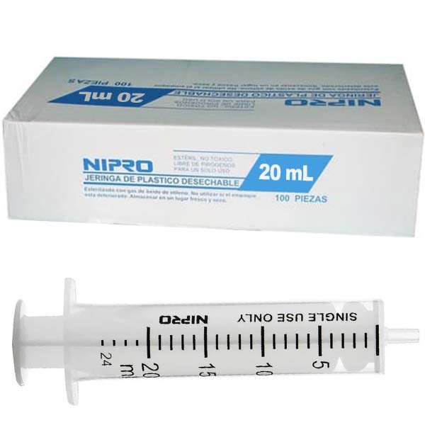 JERINGA 20CC 2PIEZAS 100UDS
