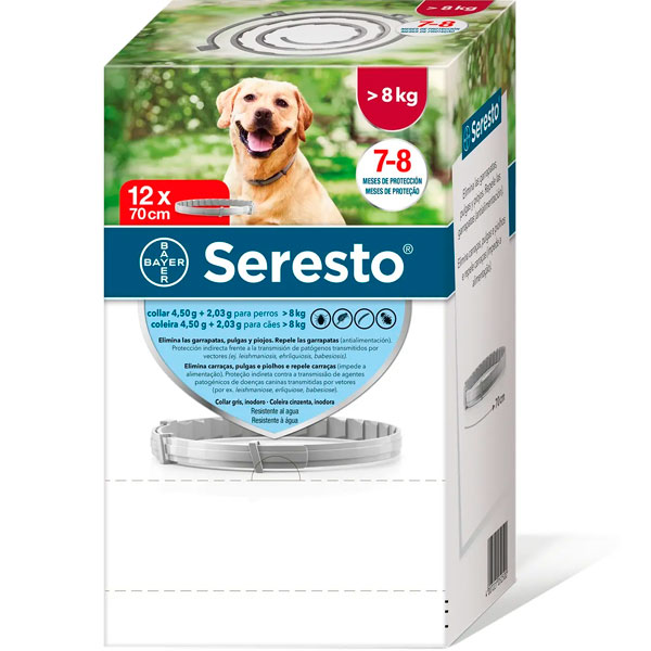SERESTO 12 COLLARES PERRO +8kg