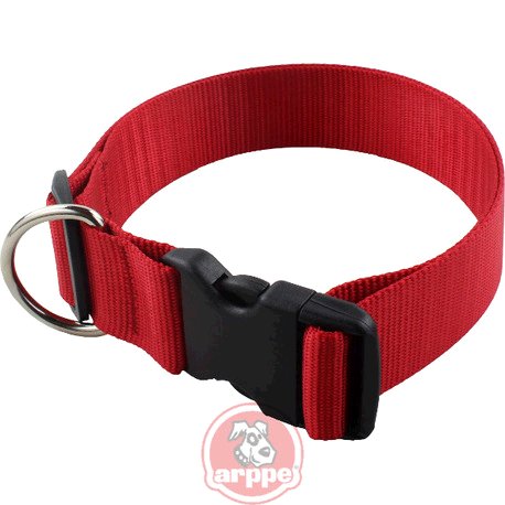 COLLAR REGULABLE NYLON 4 CM INTENSE RED