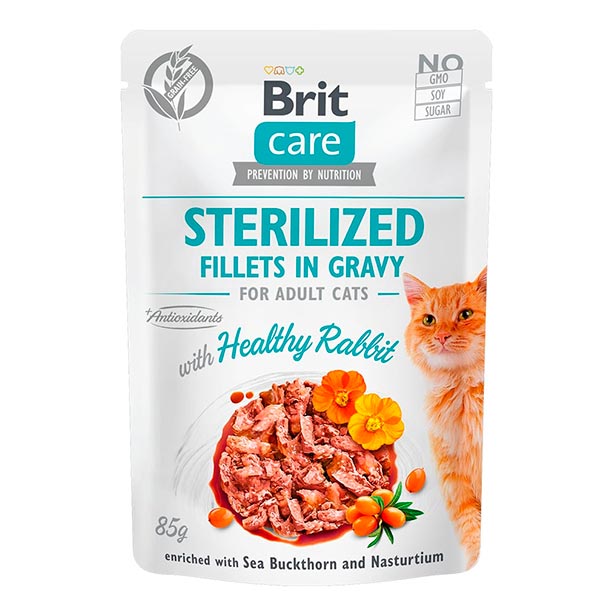 Wet CARE Cat Filetes de conejo Sterilised (24x85gr)