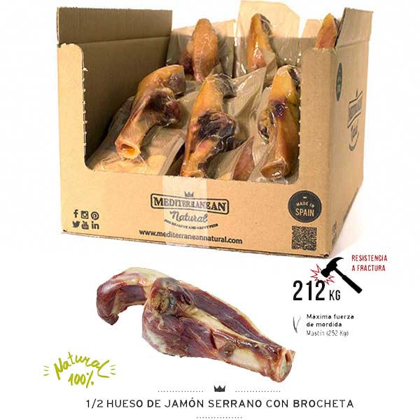 MEDIO HUESO CON BROCHETA DE JAMON 18x200 GR