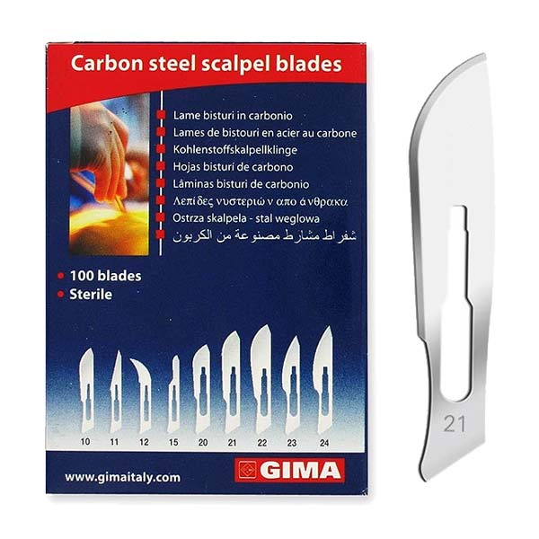 HOJA BISTURI GIMA Nº 21 100ud