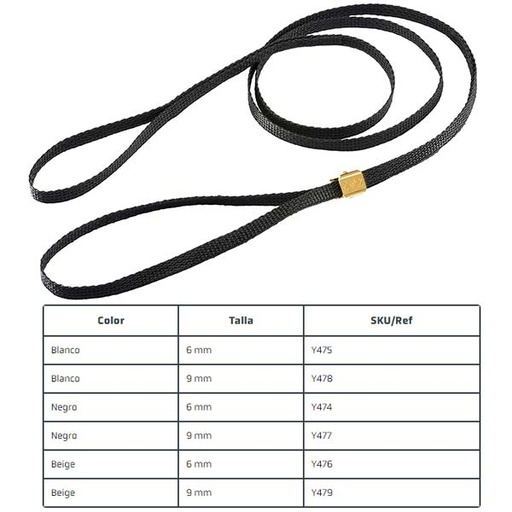 [Y477] CORREA EXPOSICION PINZA NEGRA 9MM