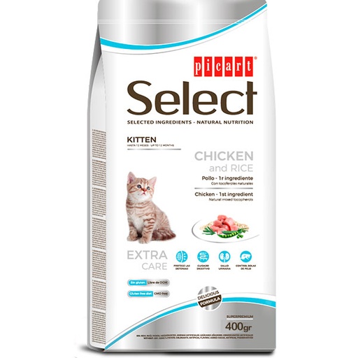 [02023404] SELECT CAT KITTEN Pollo y Arroz 400gr