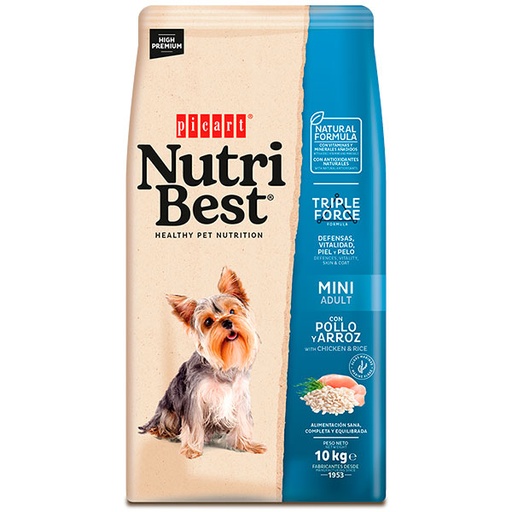 [01417710] NUTRIBEST ADULT MINI Pollo y Arroz 10KG