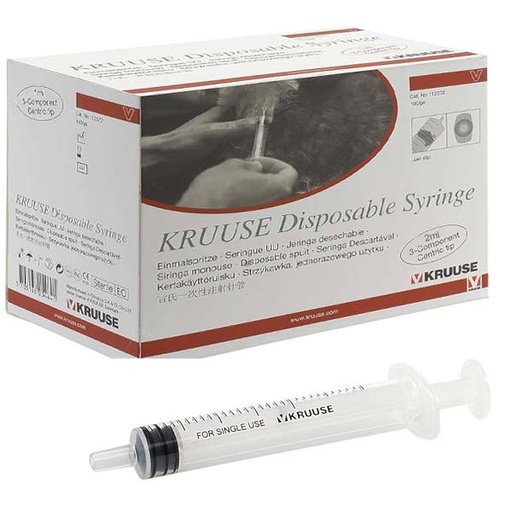 [R03944] JERINGA 2CC 3PIEZAS 100UDS KRUUSE LUER SLIP