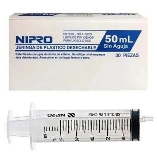 [R02369] JERINGA 50CC 3PIEZAS 30UDS LUER EXCENTRICO