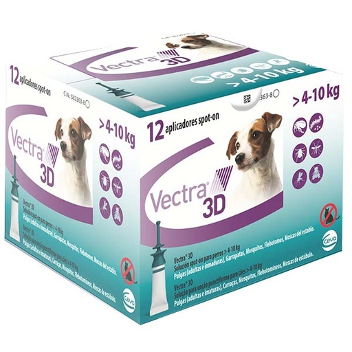 [C66121F] VECTRA 3D S DOG 4-10kg (12p)