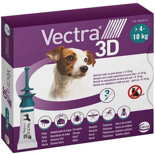 [C66120D] VECTRA 3D S DOG 4-10kg (3p)