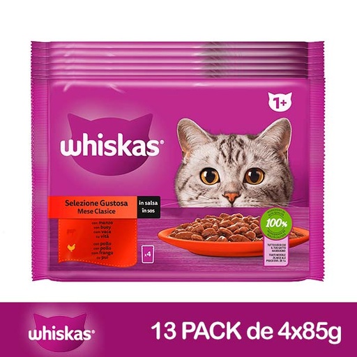 [448975] WHISKAS Seleccion carnes Salsa 13x4x85gr