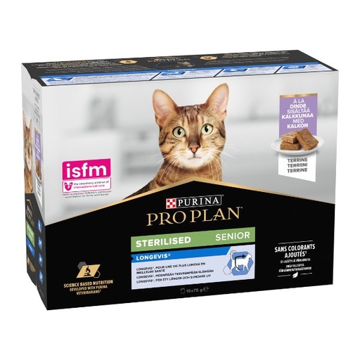 [12514246] WET PROPLAN CAT STERILISED 7+ Pavo 10x75g