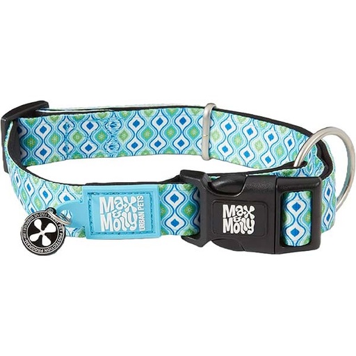 [2600125082] M&M COLLAR ID/SMART Retro Blue M (2.0x34/55 cm)