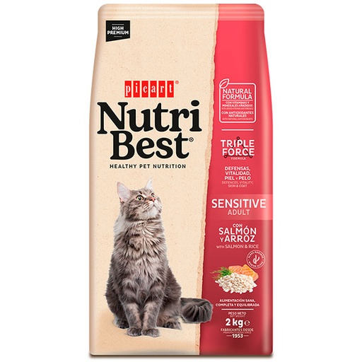 [02419002] NUTRIBEST CAT SENSITIVE Salmon y arroz 2KG