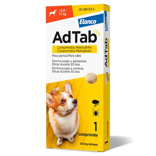 [E11100041] ADTAB PERRO 225mg (5,5-11 Kg) 1cp Masticable