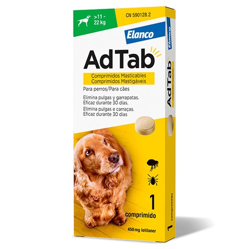 [E11100043] ADTAB PERRO 450mg (11-22 Kg) 1cp Masticable
