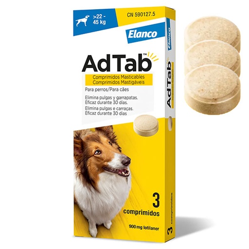 [E11100048] ADTAB PERRO 900mg (22-45 Kg) 3cp Masticable