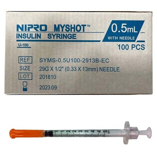 [C08815] JERINGA INSULINA 0.5CC 3PIEZAS +AGU 29G 100UDS