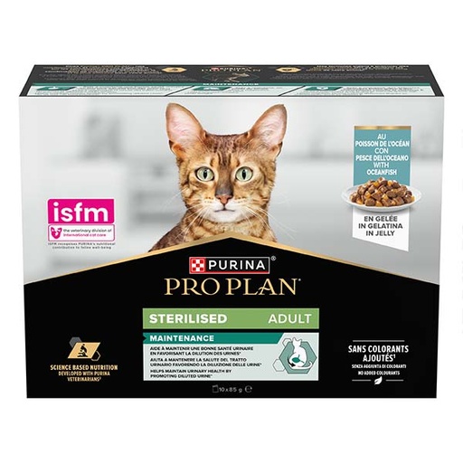 [12571438] WET PROPLAN CAT STERILISED Pescado 10x85g Gelatina