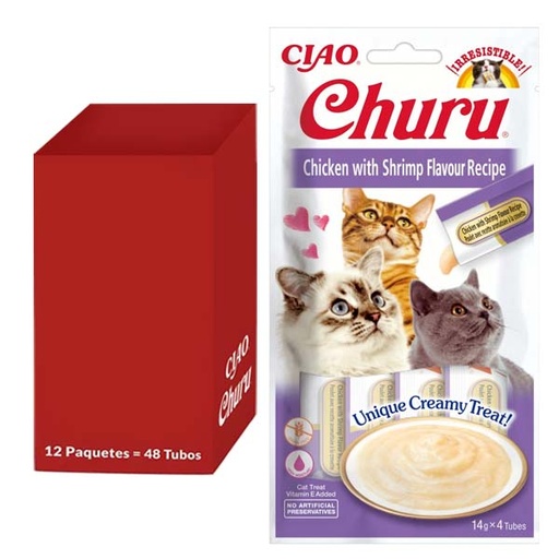 [CHU-IN0108] Churu Receta de pollo con gamba 12x(4x14g)