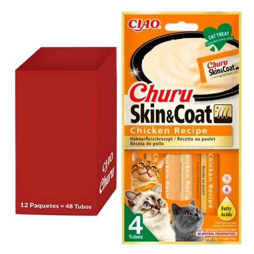 [CHU-IN0672] Churu Skin&Coat receta de pollo 12x(4x14g)