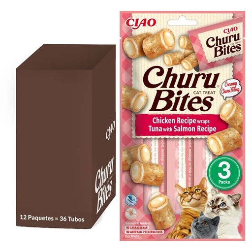 [CHU-IN1723] Churu CAT Bites receta de atún con salmón 12x(3x10g)