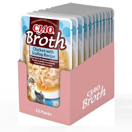 [CHU-IN0827] Churu CAT Chicken BROTH vieira 12x(40g)