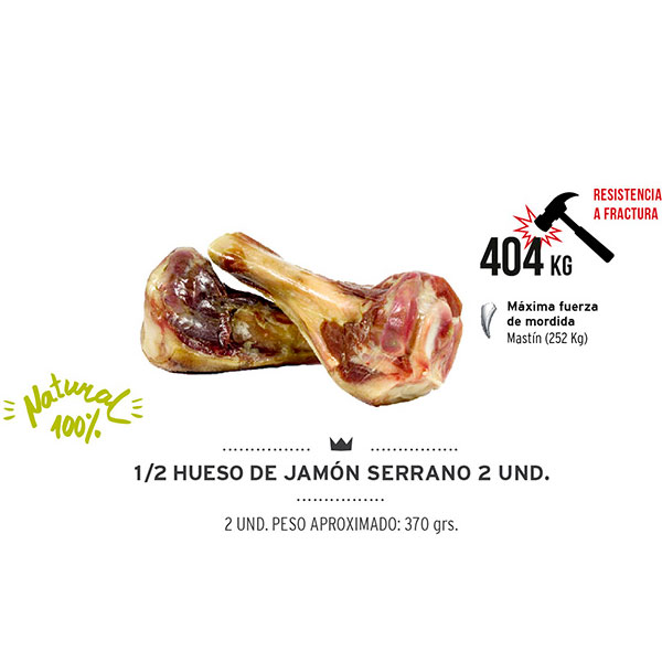MEDIO HUESO Jamón Serrano 18 bolsas de (2x370gr)