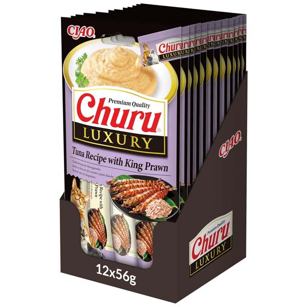 Churu CAT Luxury Receta de Atún con Langostinos 12x56g
