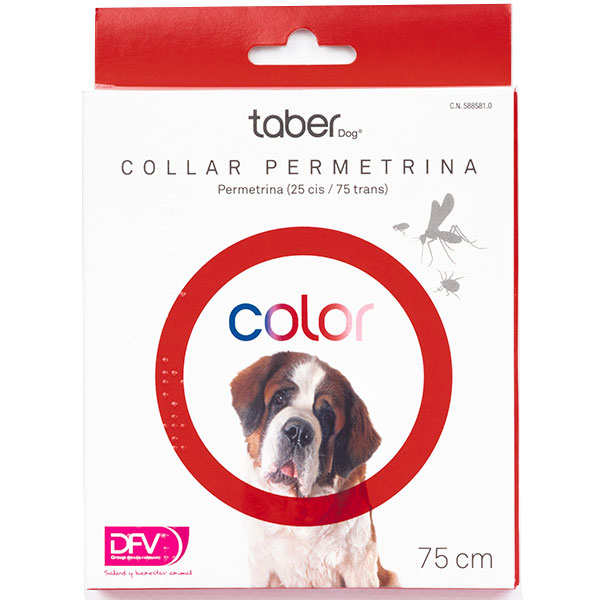 TABERDOG COLLAR PERMETRINA ROJO 75cm