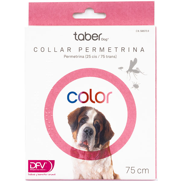 TABERDOG COLLAR PERMETRINA ROSA 75cm