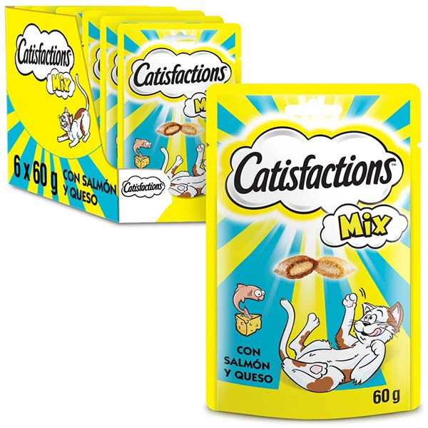 CATISFACTIONS MIX Queso y Salmón 6x60gr