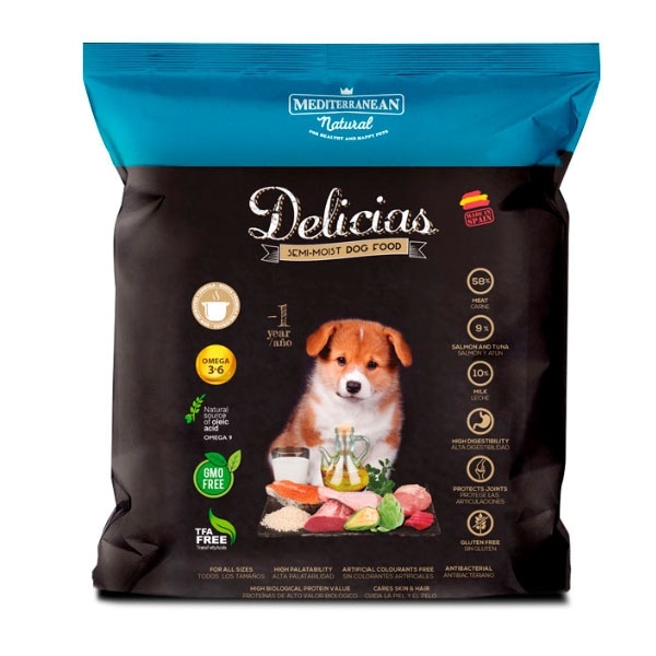 DELICIAS Semi-Húmedo 800gr. Alimentación completa para cachorros