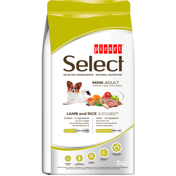 SELECT MINI ADULT Cordero y arroz 3KG