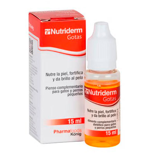 Nutriderm 15ml gotas. Dermatitis en perros y gatos