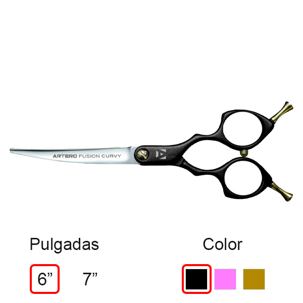 ARTERO TIJERAS FUSION CURVY BLACK 6"