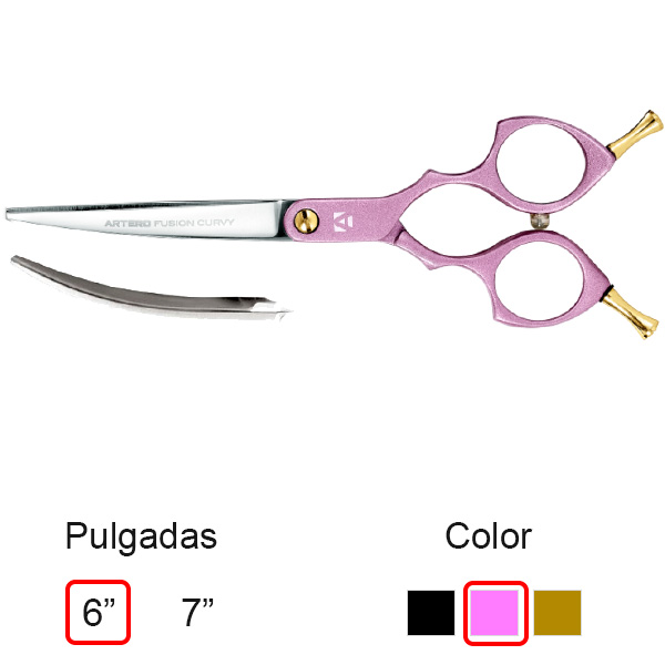 ARTERO TIJERAS FUSION CURVY PINK 6"