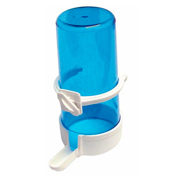 Bebedero exterior grande 200ml con soporte azul