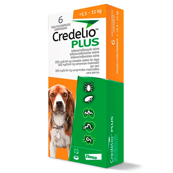 CREDELIO PLUS 225MG 5.5-11KG 6 COMP