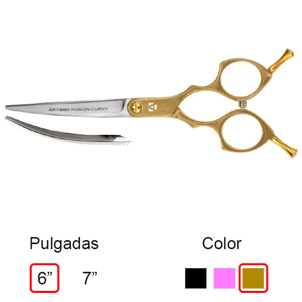 ARTERO TIJERAS FUSION CURVY GOLD 6"