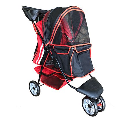 COCHECITO MODELO 1 NEGRO/ROJO 94x50x96cm