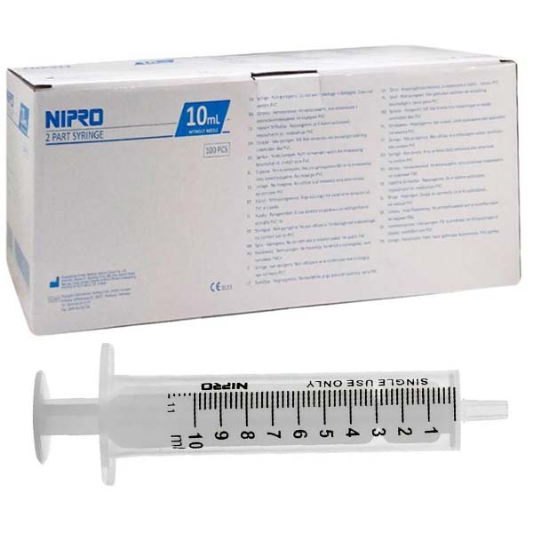 JERINGA 10CC 2PIEZAS 100UDS