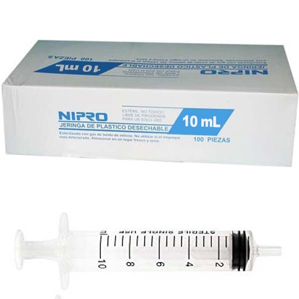 JERINGA 10CC 3PIEZAS 100UDS
