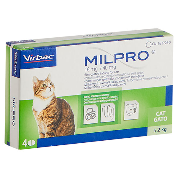 MILPRO GATOS 16MG/40MG 4cp