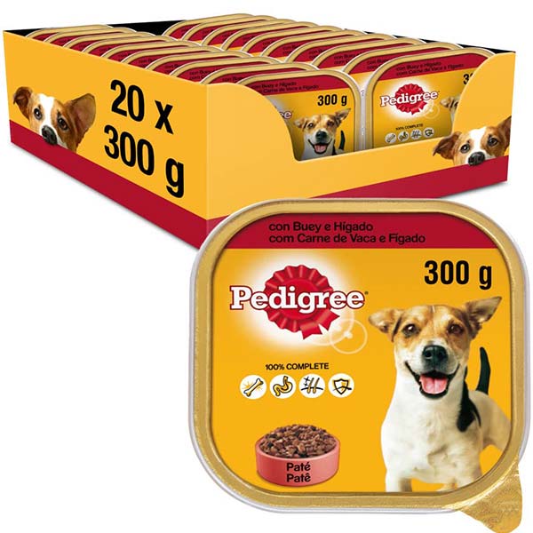 PEDIGREE TARRINAS BUEY E HIGADO 20x300gr